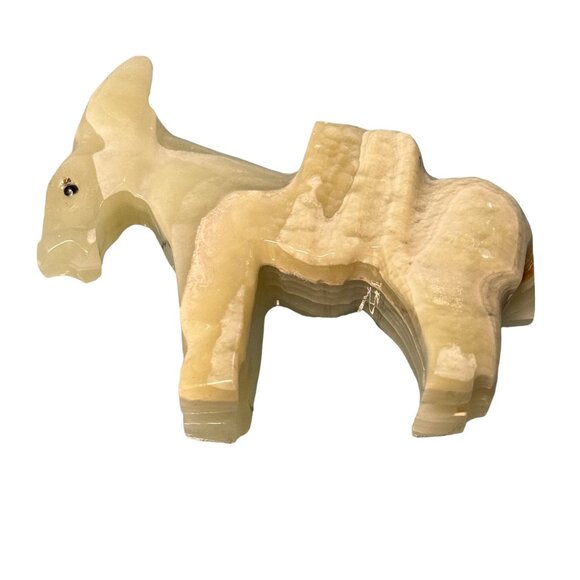 Marble Donkey Mexican Stone Onyx Sculpture Carved Jackass Mule 3" Mexico - Picture 12 of 12